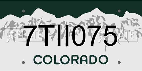 7TII075 Colorado License Plate