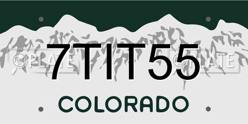 7TIT55 Colorado License Plate