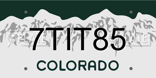 7TIT85 Colorado License Plate