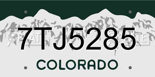 7TJ5285 Colorado License Plate
