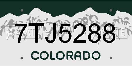 7TJ5288 Colorado License Plate