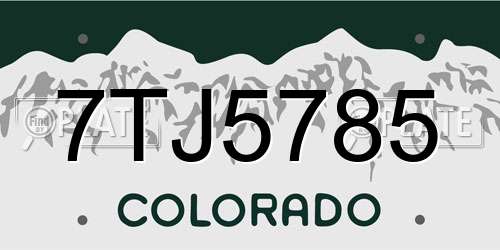 7TJ5785 Colorado License Plate