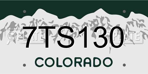 7TS130 Colorado License Plate