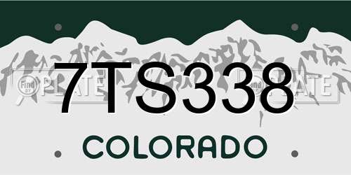 7TS338 Colorado License Plate