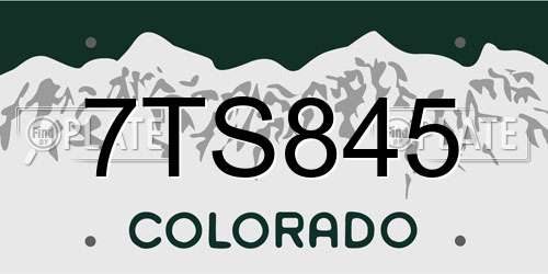 7TS845 Colorado License Plate