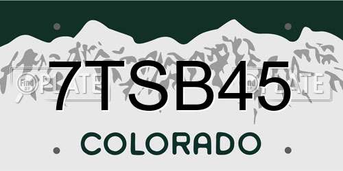 7TSB45 Colorado License Plate