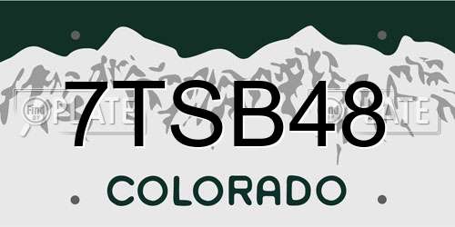 7TSB48 Colorado License Plate