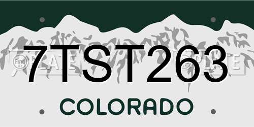 7TST263 Colorado License Plate