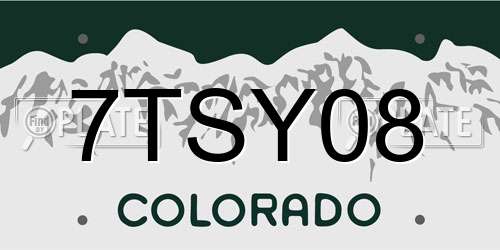 7TSY08 Colorado License Plate