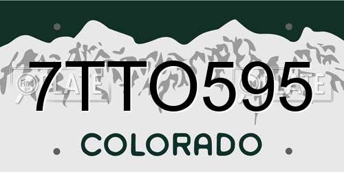 7TTO595 Colorado License Plate