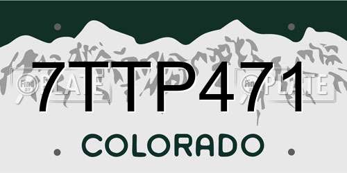 7TTP471 Colorado License Plate