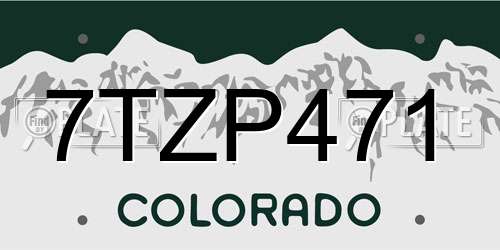 7TZP471 Colorado License Plate