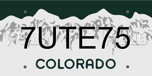 7UTE75 Colorado License Plate