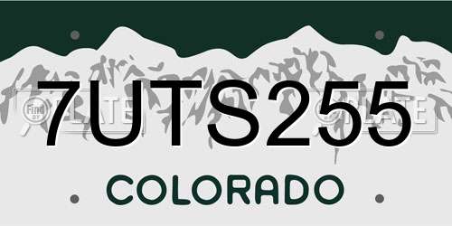 7UTS255 Colorado License Plate