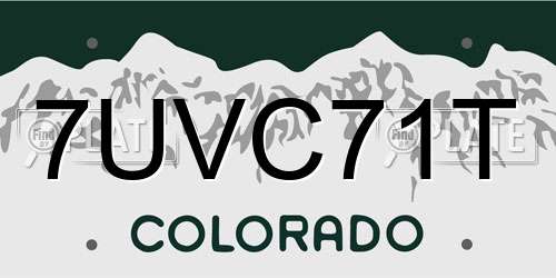 7UVC71T Colorado License Plate