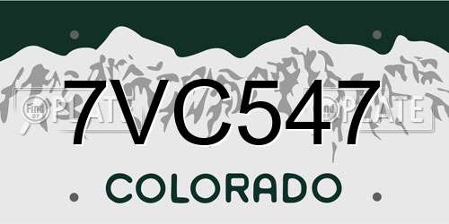 7VC547 Colorado License Plate