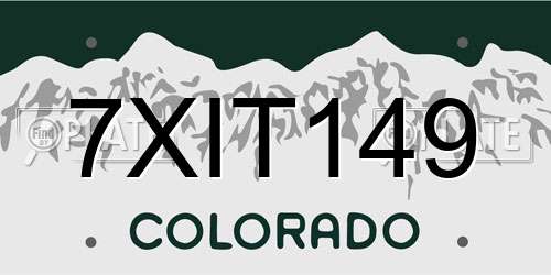 7XIT149 Colorado License Plate