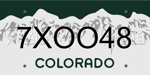 7XOO48 Colorado License Plate