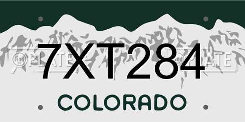 7XT284 Colorado License Plate