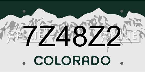 7Z48Z2 Colorado License Plate