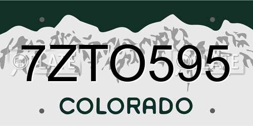 7ZTO595 Colorado License Plate