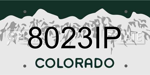 8023IP Colorado License Plate
