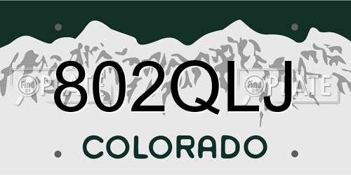 802QLJ Colorado License Plate