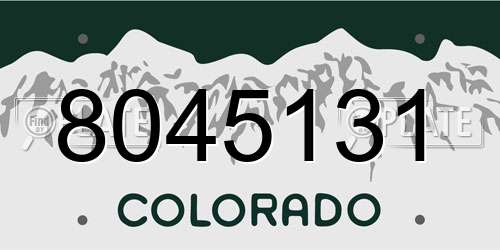 8045131 Colorado License Plate