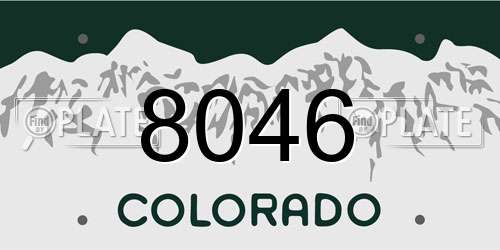8046 Colorado License Plate