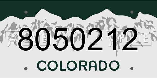 8050212 Colorado License Plate