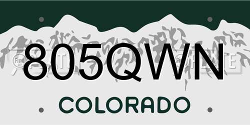 805QWN Colorado License Plate