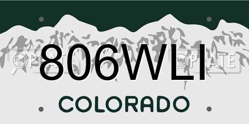 806WLI Colorado License Plate