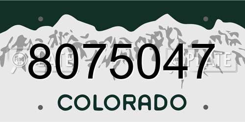 8075047 Colorado License Plate