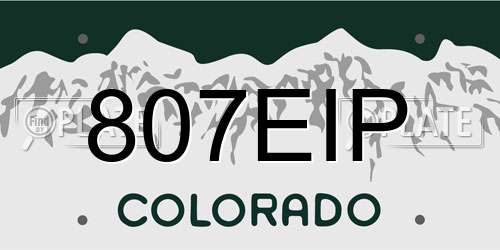 807EIP Colorado License Plate