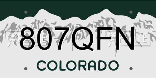 807QFN Colorado License Plate
