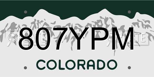 807YPM Colorado License Plate