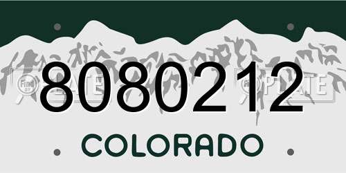 8080212 Colorado License Plate