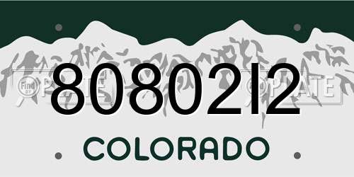 80802I2 Colorado License Plate
