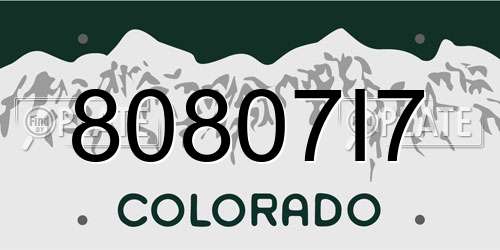 80807I7 Colorado License Plate