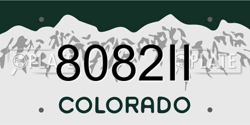 8082II Colorado License Plate