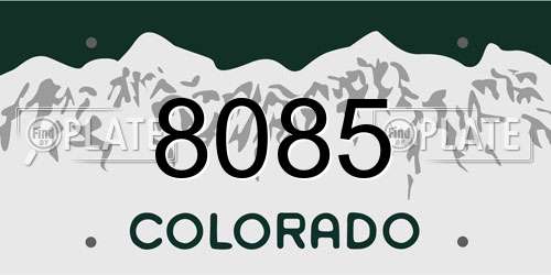 8085 Colorado License Plate