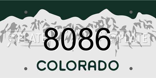 8086 Colorado License Plate