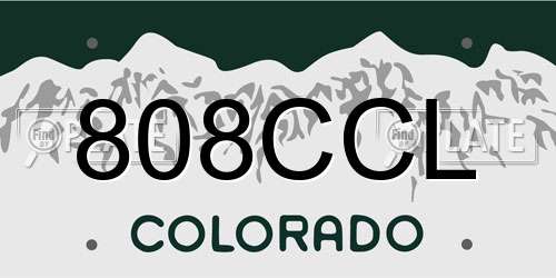 808CCL Colorado License Plate