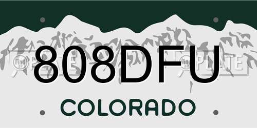 808DFU Colorado License Plate
