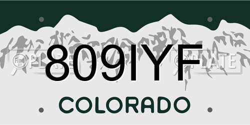 809IYF Colorado License Plate