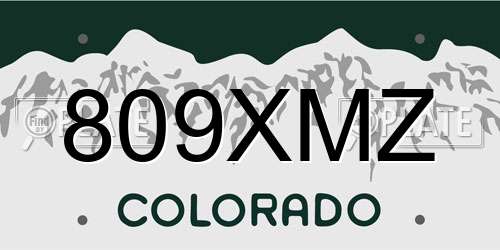 809XMZ Colorado License Plate