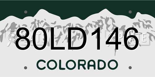 80LD146 Colorado License Plate