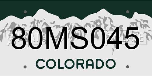 80MS045 Colorado License Plate
