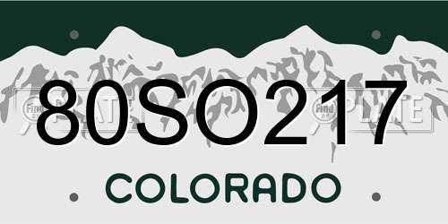 80SO217 Colorado License Plate