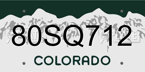 80SQ712 Colorado License Plate